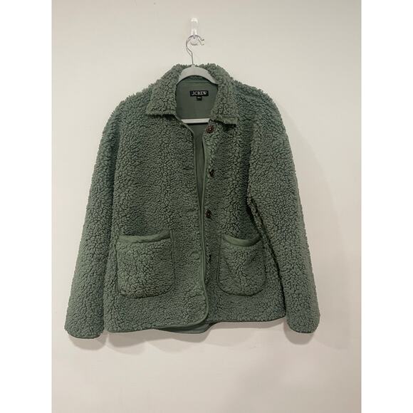 J.Crew Sherpa Barn Jacket Green Heritage Coastal Grandpa Core Large - Picture 3 of 6